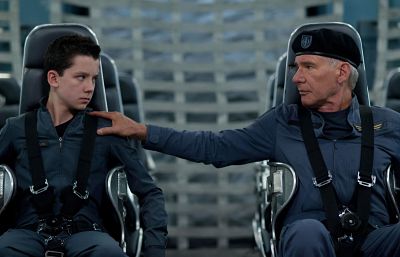 Asa Butterfield and Harrison Ford in Ender's Game.