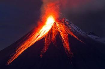 Volcanoes are one of many examples of how different forms of matter and energy flow in earth processes.