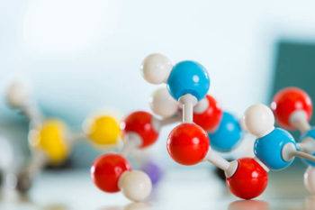 A 3D model of molecules and compounds.