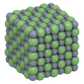 A lattice structure of solids and their properties.
