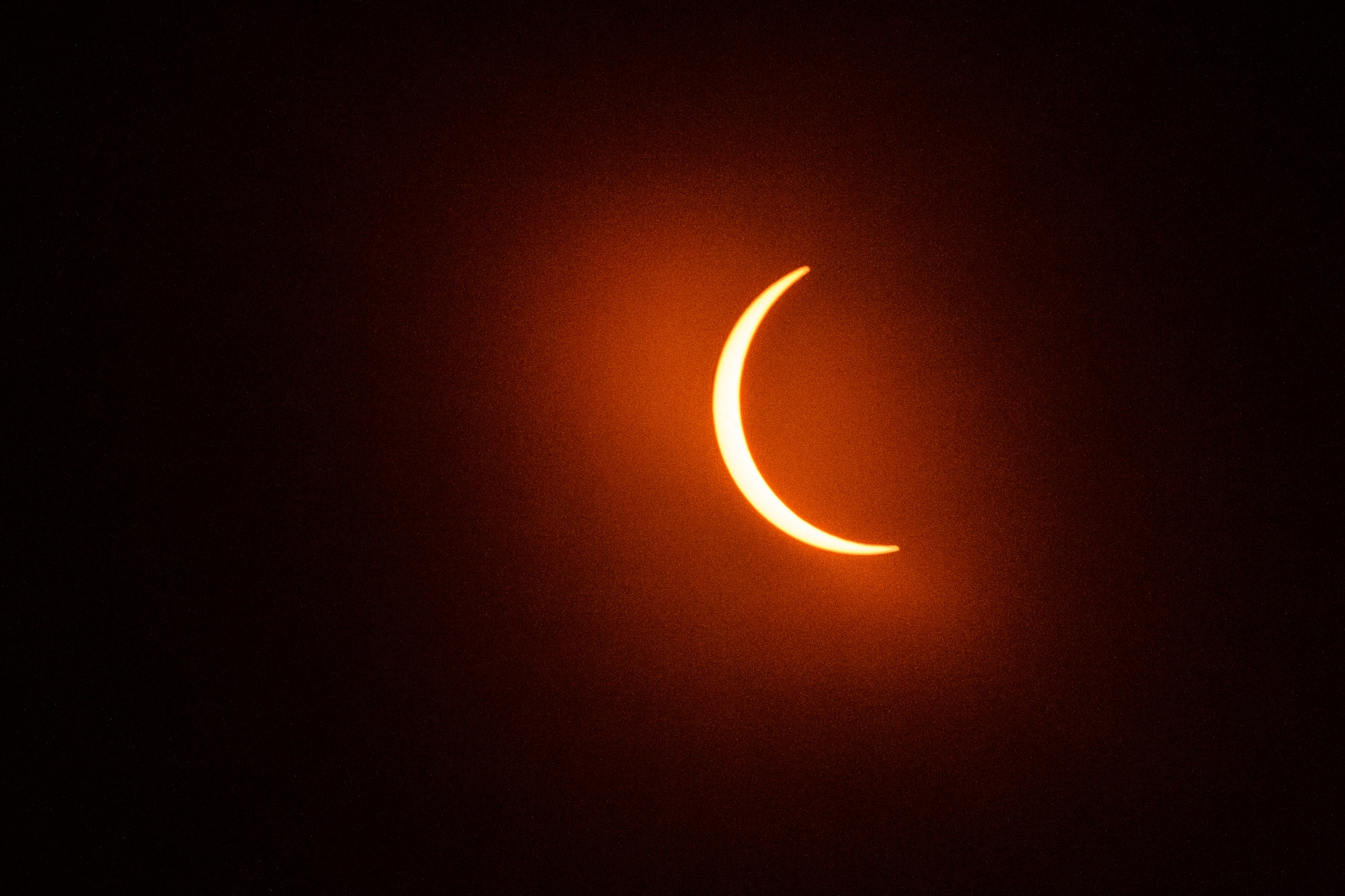 The eclipse near totality.