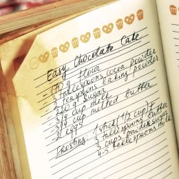 handwritten chocolate cake recipe