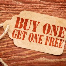 Buy one get one free tag