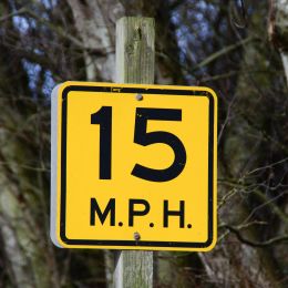 A speed limit sign is a good example of a ratio as it describes the miles per hour ratio.
