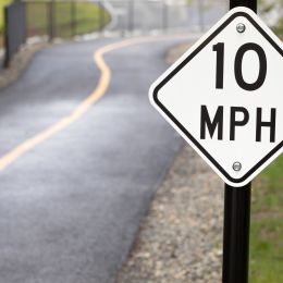 road with speed limit sign