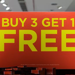 Buy 3 get one free sign
