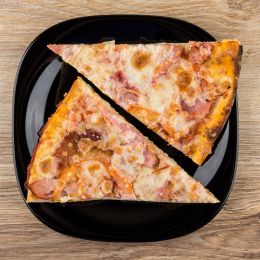 2 slices of pizza representing fractions