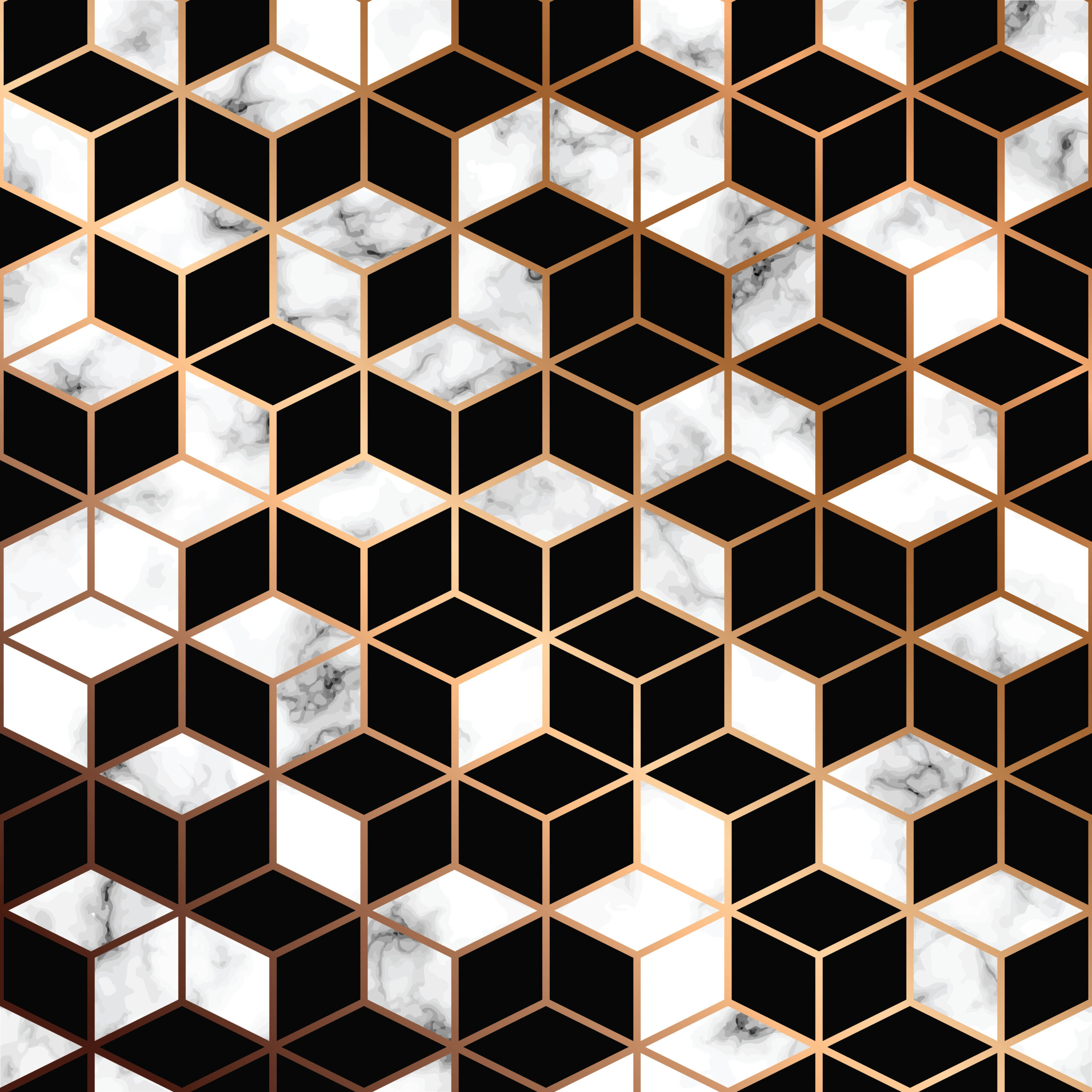 several 2d shapes forming cubes