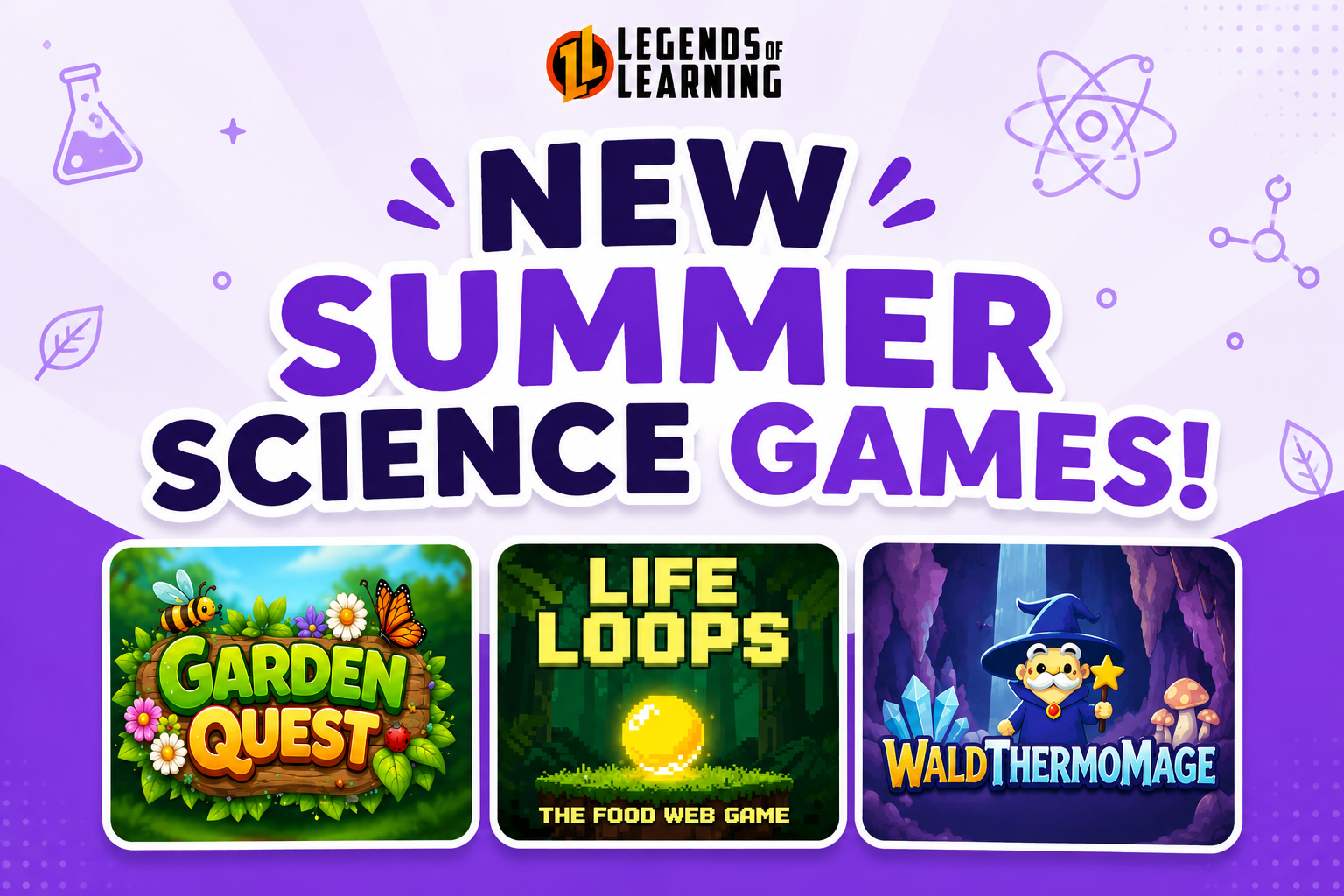 Brand-new summer science games designed to keep students engaged while reinforcing key science concepts through interactive, game-based learning.
