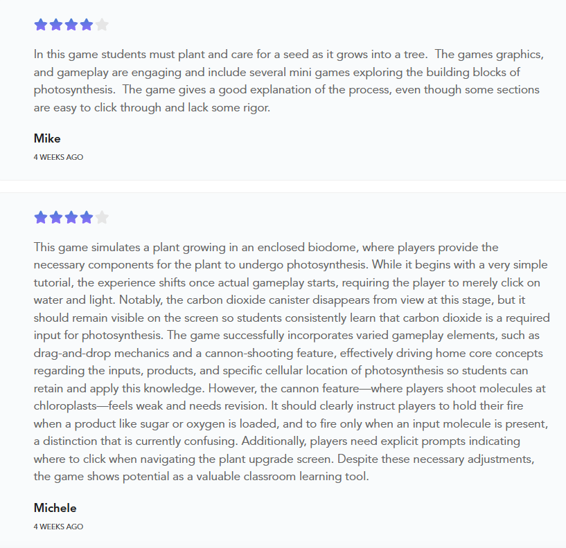 Teacher and student reviews for Photobiome